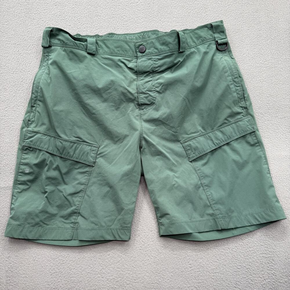 Mack Weldon Cargo Shorts Mens XL Green Elastic Waist Pockets Outdoor Casual
